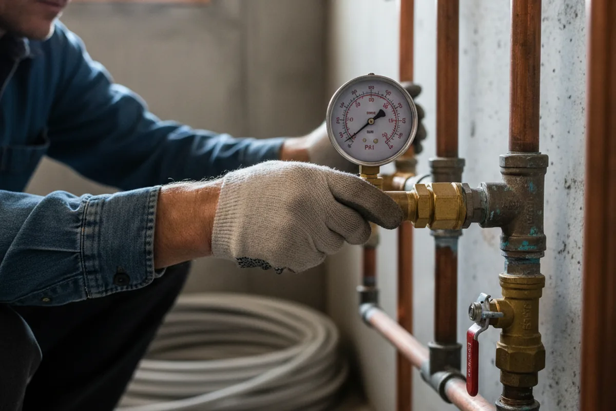 Pressure testing a repaired line during Water Line Repair in Prineville